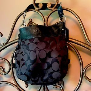 Coach, large black signature purse